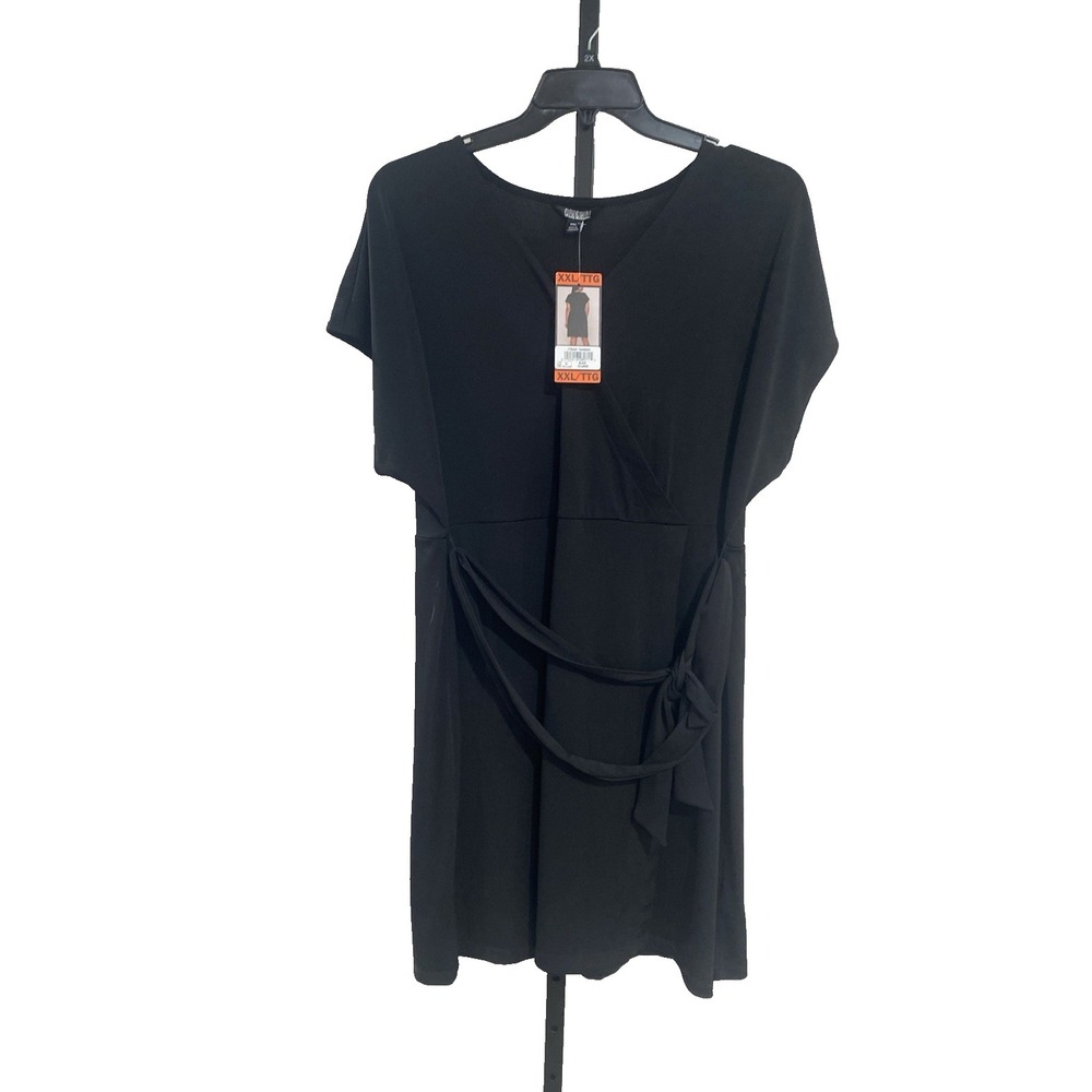 Nicole‎ Miller womens wrap stretch dress black swim cover XXL BRAND NEW A5
